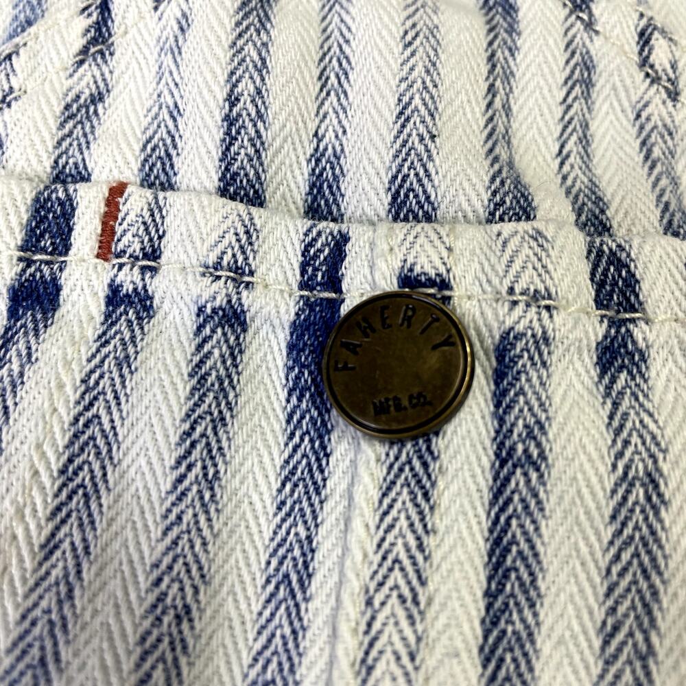 Faherty Topsail Overall Small Railroad Stripe Faded Boho Slouchy Classic - Picture 5 of 16